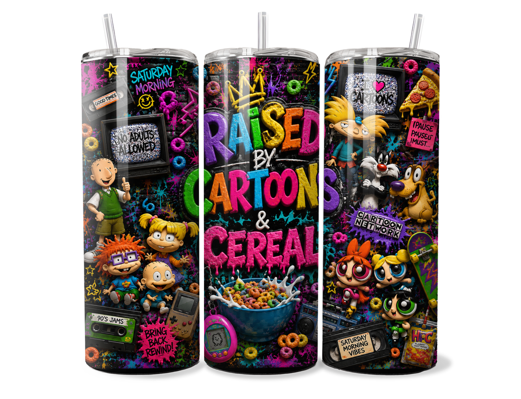90s Cartoon Tumbler | Saturday Morning Nostalgia Digital Download