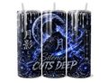 Silent Moon Swordsman – Blue Samurai Digital Tumbler Wrap PNG