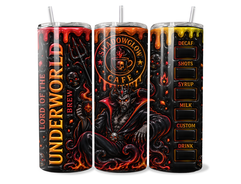 ShadowGlow Café: Lord of the Underworld – Digital Tumbler Wrap PNG