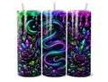 Serpent Moon – Neon Celestial Snake Digital Tumbler Wrap