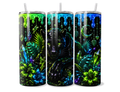 Emberwing Enchantment Tumbler Wrap PNG | Jeweled Butterfly, Crystal & Floral Sublimation Design