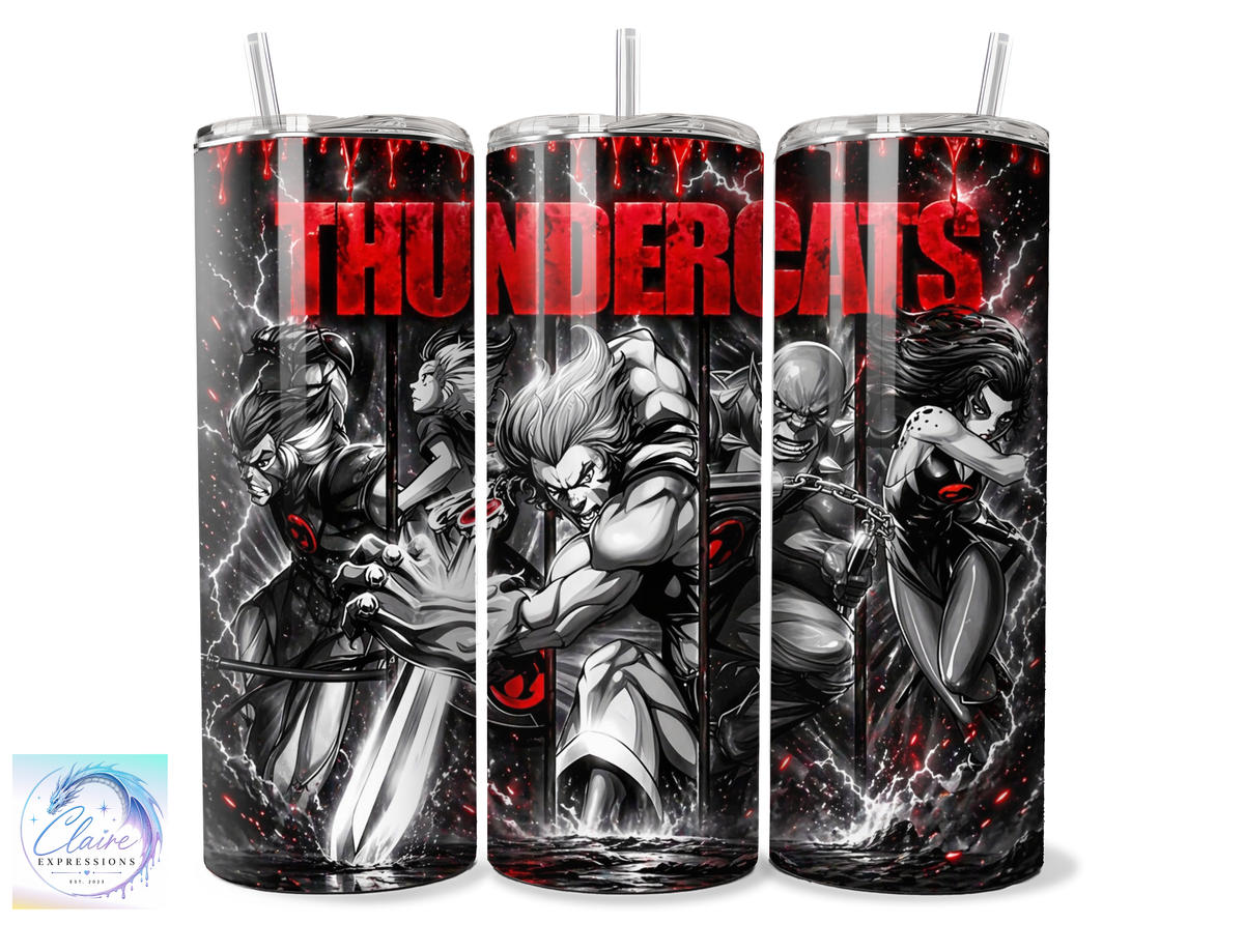 ThunderCats Black & White Retro 80s Cartoon | 20oz Digital download