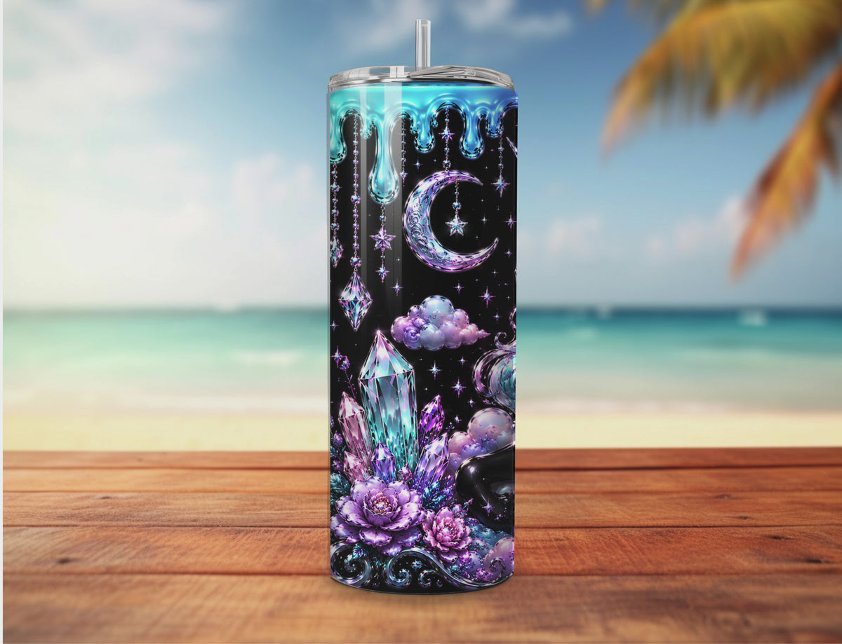 Celestial Dreamscape – Mystical Unicorn & Crystal Tumbler Wrap