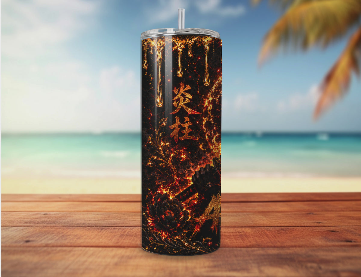 Heart Ablaze – Fire Warrior 20oz Tumbler Wrap | Sublimation PNG